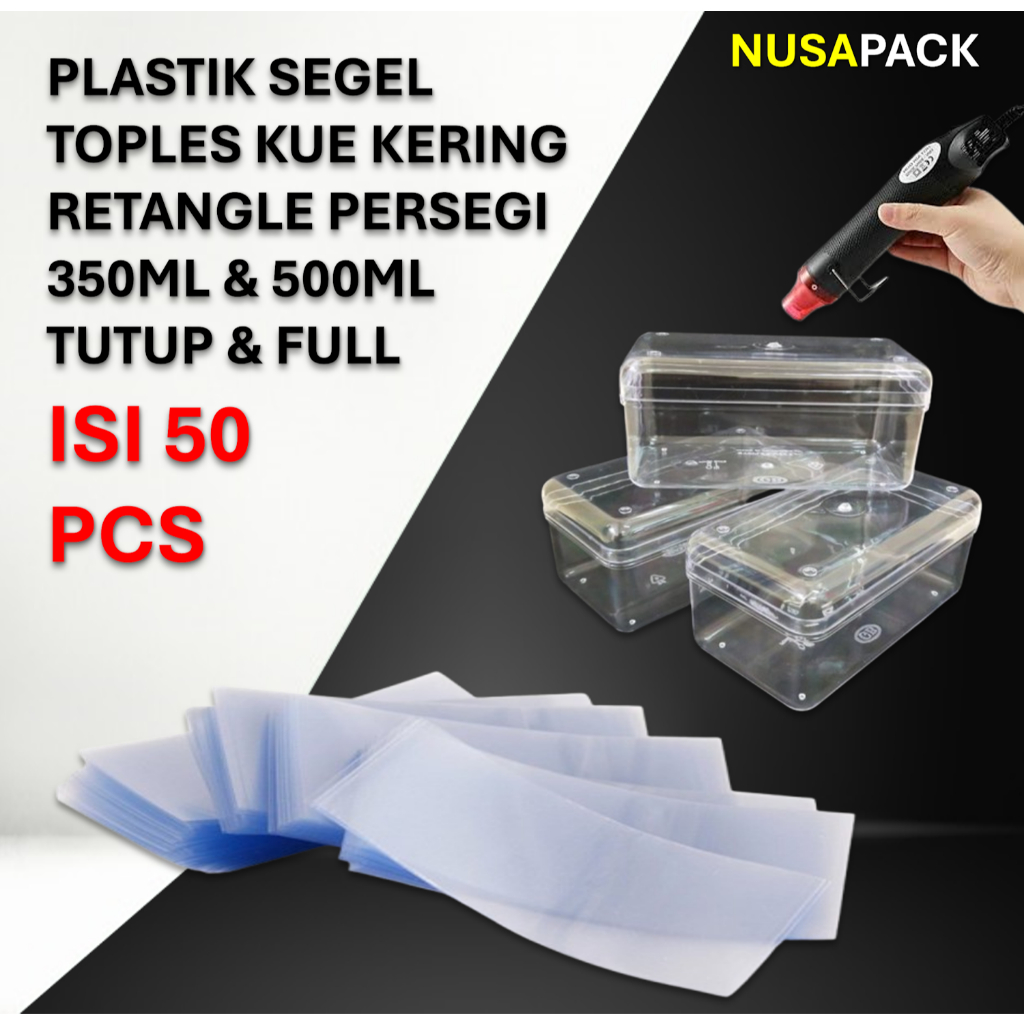 

plastik segel toples kue kering nastar persegi panjang hardtop dessert box isi 50 pcs
