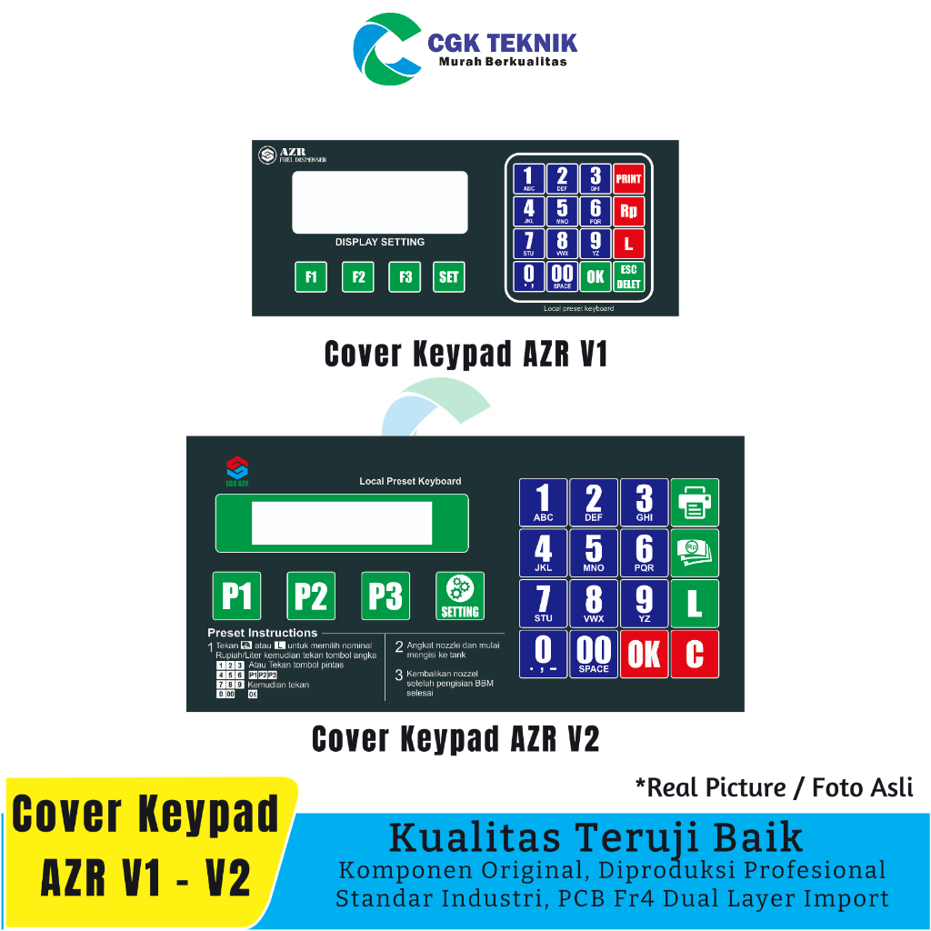 

CGK TEKNIK - STIKER COVER KEYPAD AZR V1 - AZR V2