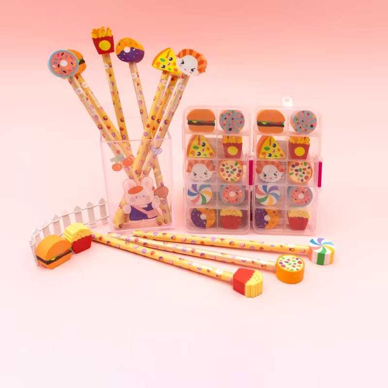 

8551 Eraser Penghapus Set Motif Food Makanan Anak Souvenir Gift Impor