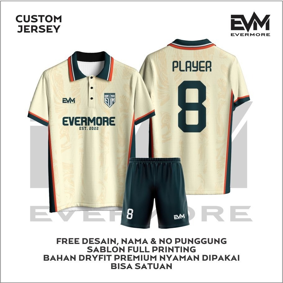 Jersey Sepak Bola THE CREAM VINTAGE Retro Wannabe Full Printing Milano Dryfit EVM Sport
