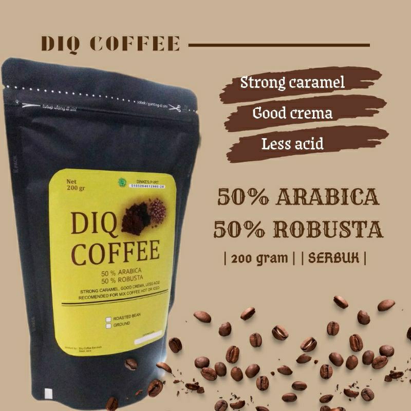 

Kopi Bubuk DiQ coffee 50% ARABICA 50% ROBUSTA || Fresh n Healthy