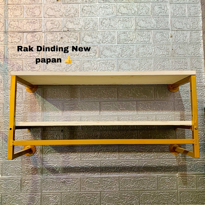 Rak Dinding 2 Susun Ambalan Serbaguna Murah | StandHanger Dinding Susun Tatakan Papan Kayu |  Rak Pe
