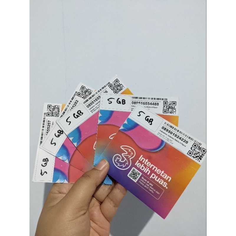 Kartu Perdana Tri / 3 / Three (Kuota 6,5GB) Kalimantan PROMO DISKON