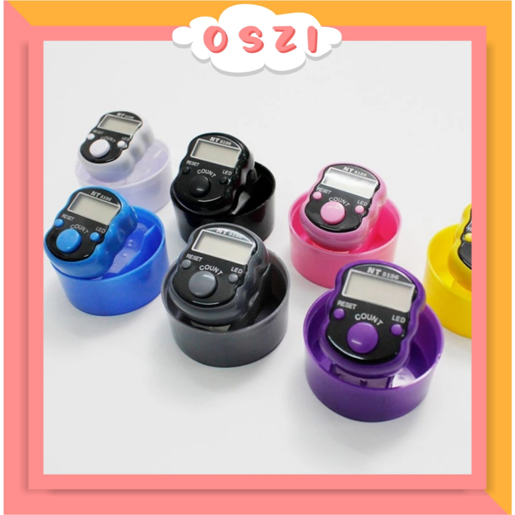 OSZI -Tasbih Digital LED Mini Alat Hitung Jari Free Kotak Model Bulat R1188