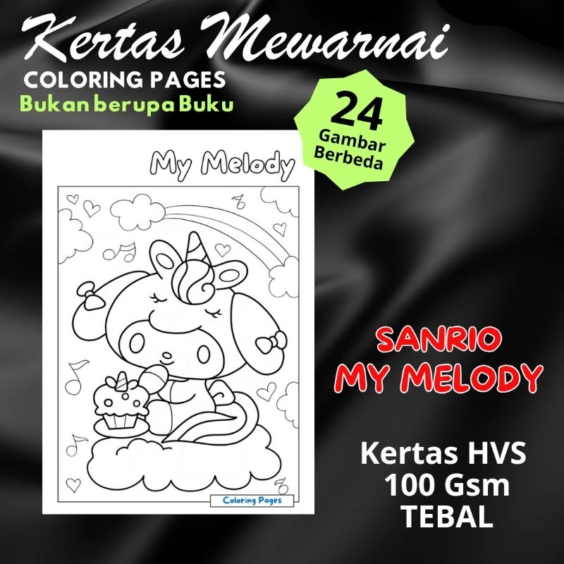 

DW14 Kertas Mewarnai SANRIO MY MELODY - Desain Indah Penghilang Stres & Relaksasi, Kertasn 100gr