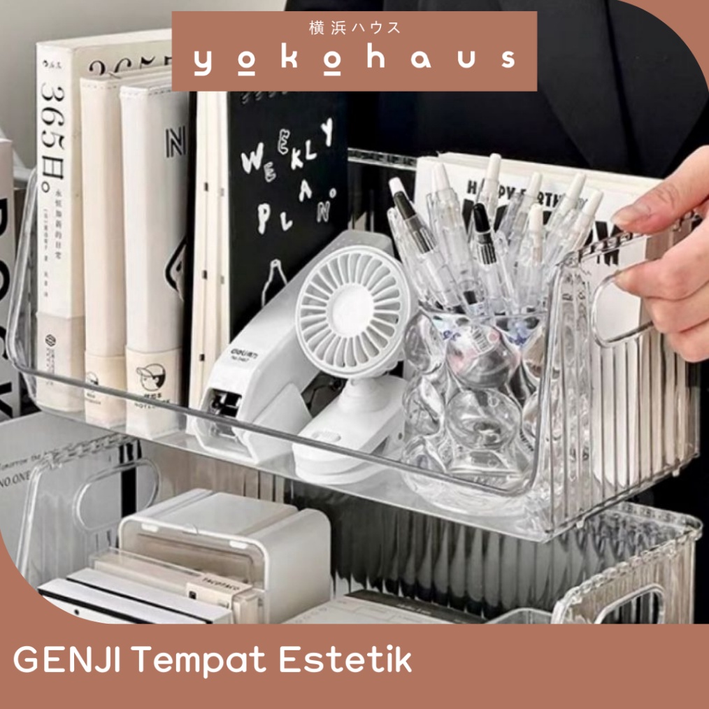 YOKOHAUS  GENJI Storage Skincare Transparan Storage Kosmetik Plastik Rak Meja Make Up Organizer Buku