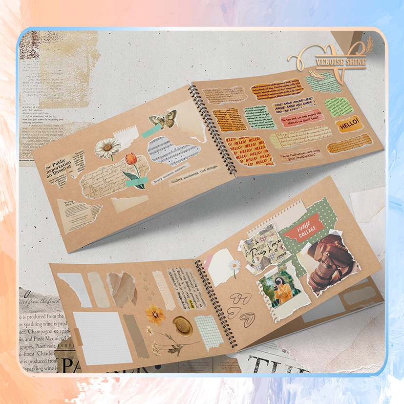 

Scrapbook Album Vintage Aesthetic A5 Scrapbook Craft Buku Album Foto Story Book Kado Anniversary Birthday Valentine