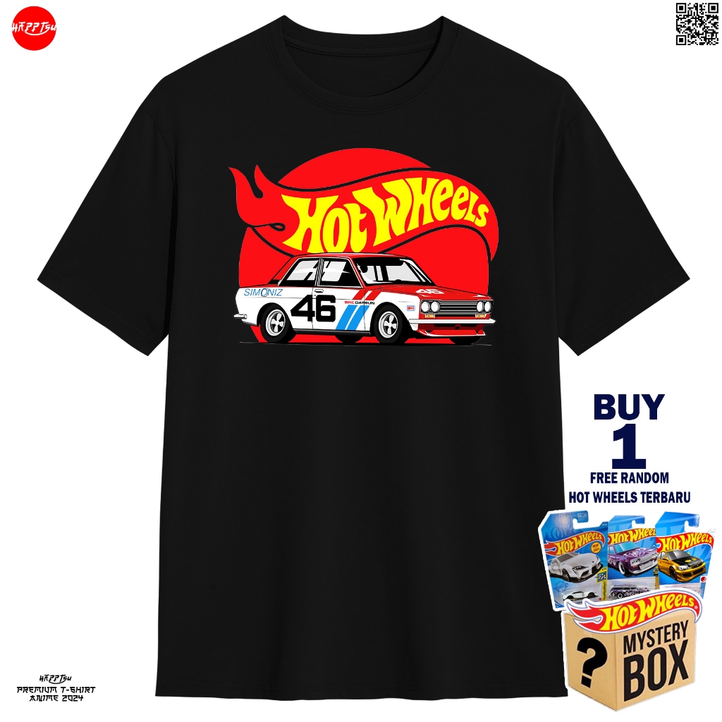 happtsu - kaos premium hot wheels datsun jdm free hot wheels realcar 1 pcs