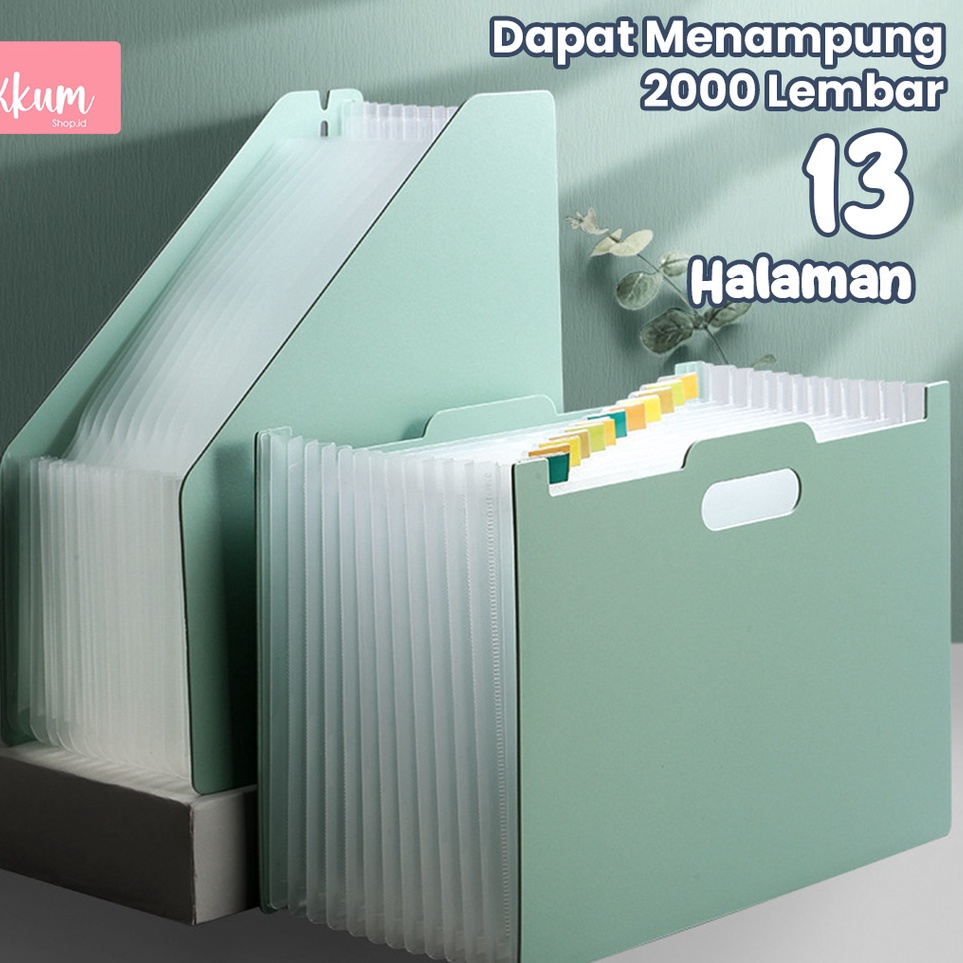 

KODE J7Q2 BAHAN TEBAL Standing file A4 File folder document bag Tas dokumen file 13 sekat