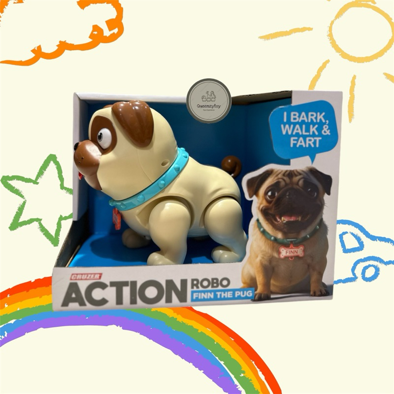 ACTION ROBO FINN THE PUG / MAINAN ANAK ANJING MAINAN ANAK ROBOT HEWAN / MAINAN ANAK ANJING POOP
