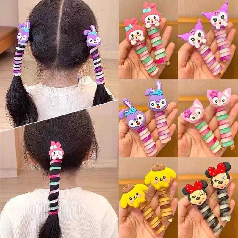J004 - Kunciran Anak Spiral Karakter Kuromi | Kunciran anak Lucu, Aesthetic, Korea, Jepitan