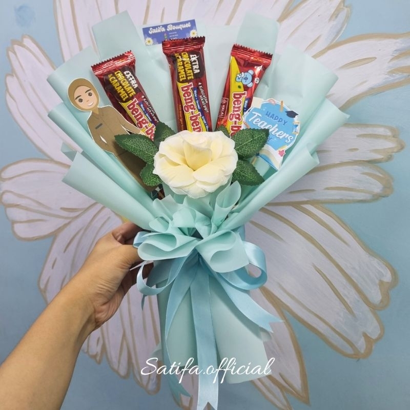 

(READY STOCK) Bouquet Beng Beng Hadiah Hari Ibu | Bucket Snack Buket Bunga Teacher's Day