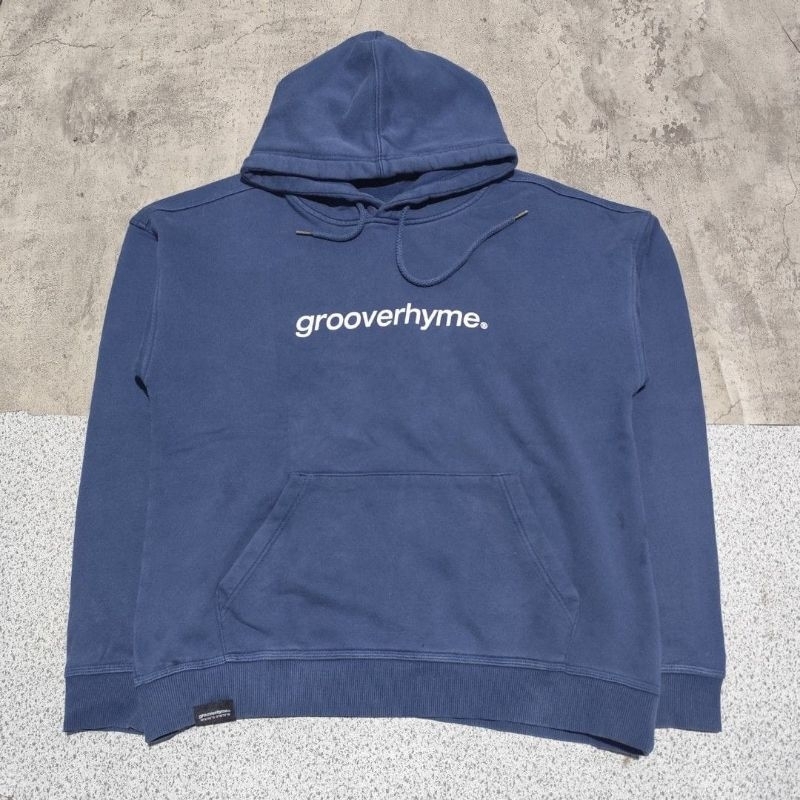 Sweater hoodie pria grooverhyme navy