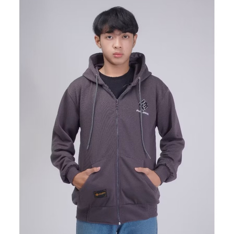 Fullmoon Zipper Resleting Hoodie cewek Jumper Tebal Premium sweater jaket Cowok high Quality M L XL 