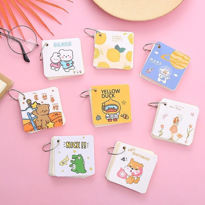 

KN ~ Notebook ring gantung mini karakter lucu sticky note | buku catatan memo kecil