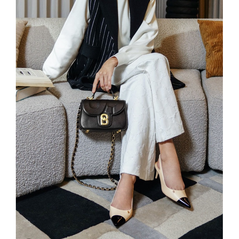 Lena Slingback Heels Burgundy Sand Beige Black Buttonscarves Bs Store Bslady