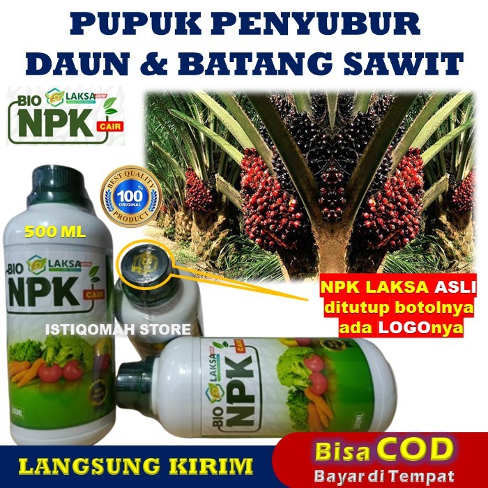 Pupuk Penyubur Daun dan Batang Sawit Paling Manjur NPK LAKSA GROW 500ml