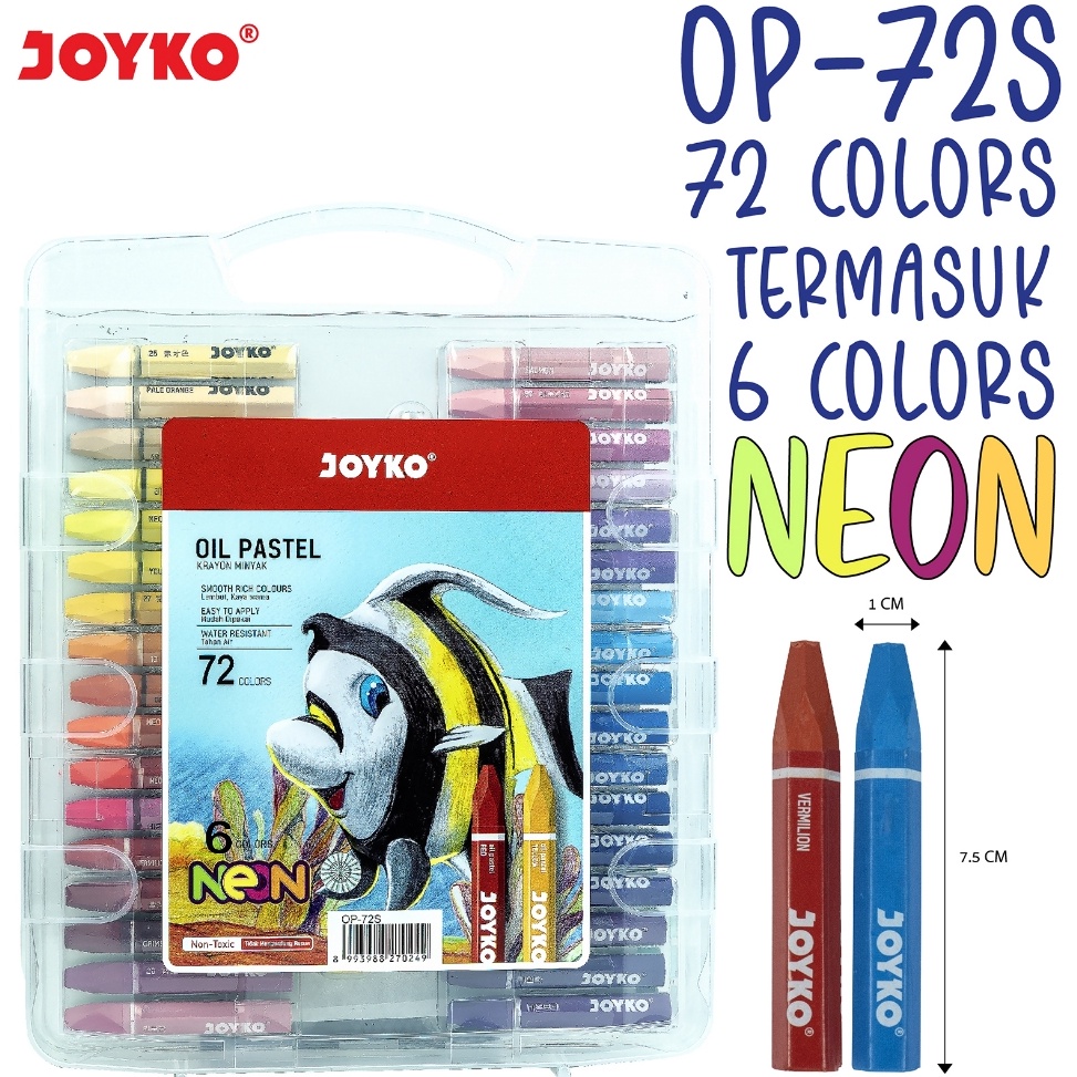 

KODE R1K3 Joyko Crayon Oil Pastel 72 Colours Krayon Minyak Joyko 72 Warna Anak OP72S