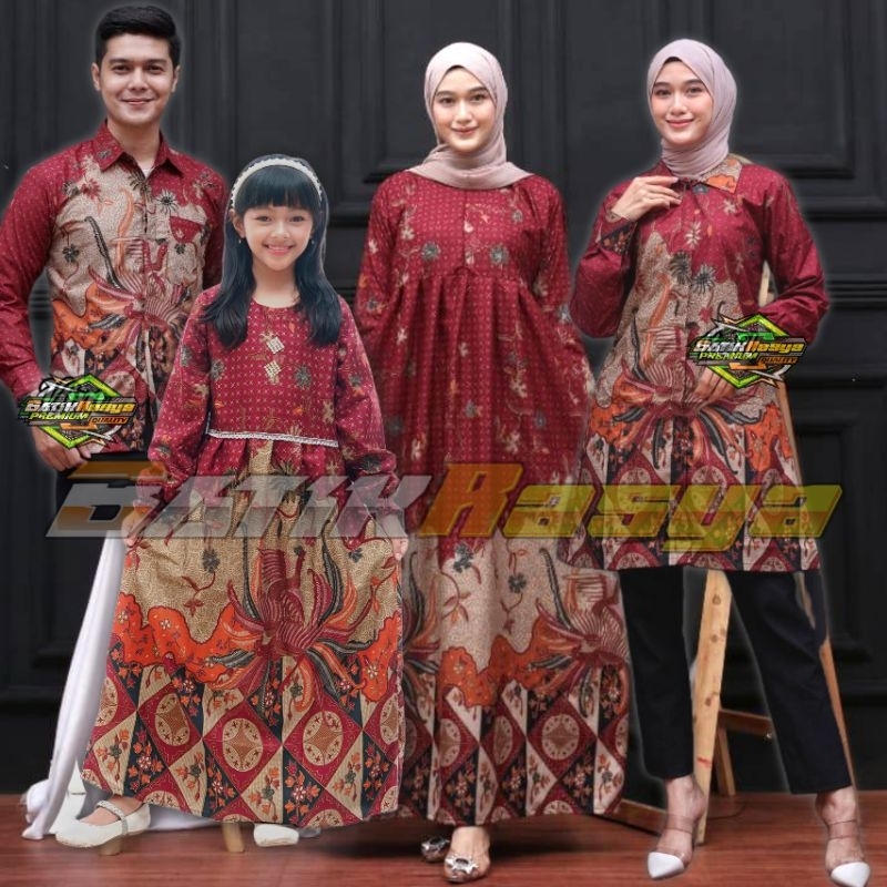 Baju Couple Batik Keluarga Ayah Ibu Dan Anak Perempuan//Couple batik Pasangan Ibu dan Ayah
