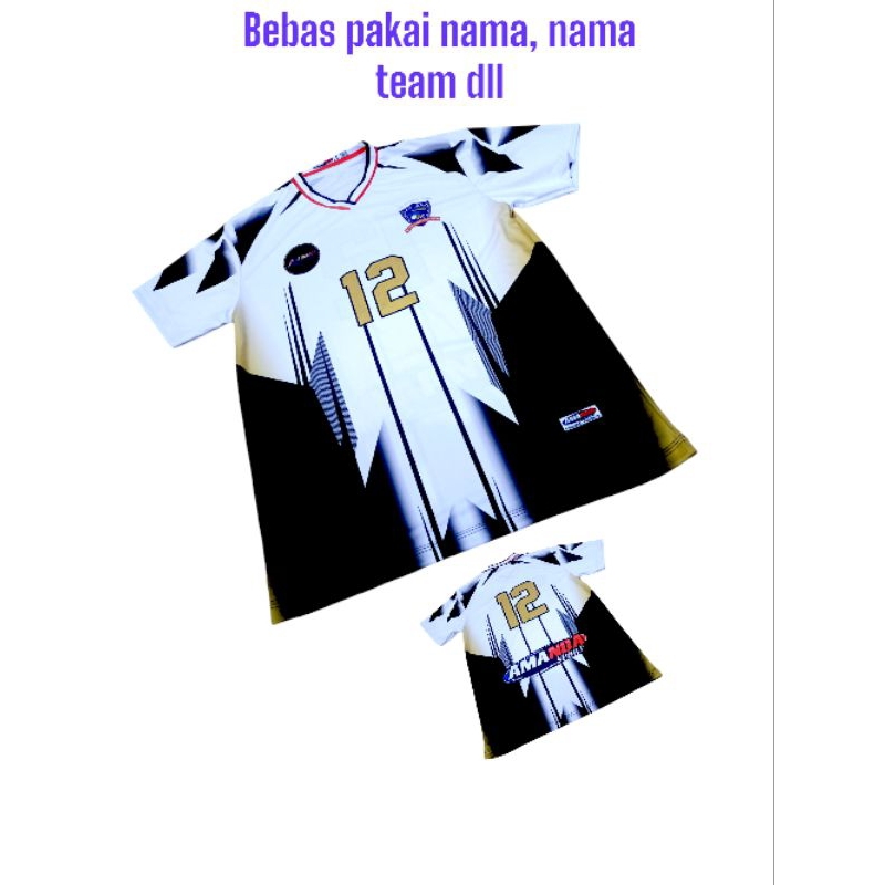Jersey volly putih gold terbaru