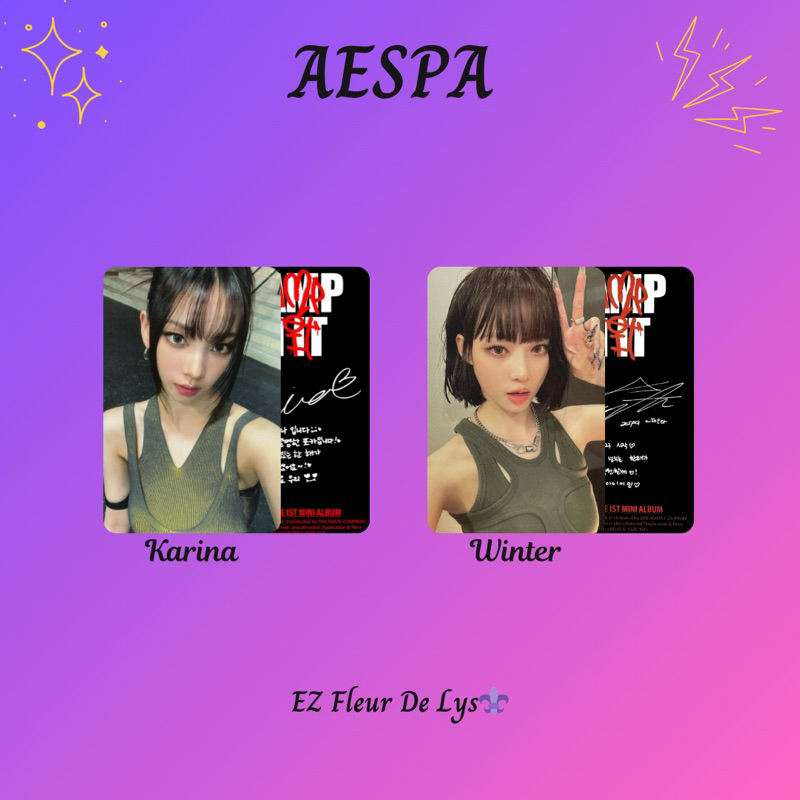 photocard replika pc unofficial Aespa stamp on it KARINA WINTER