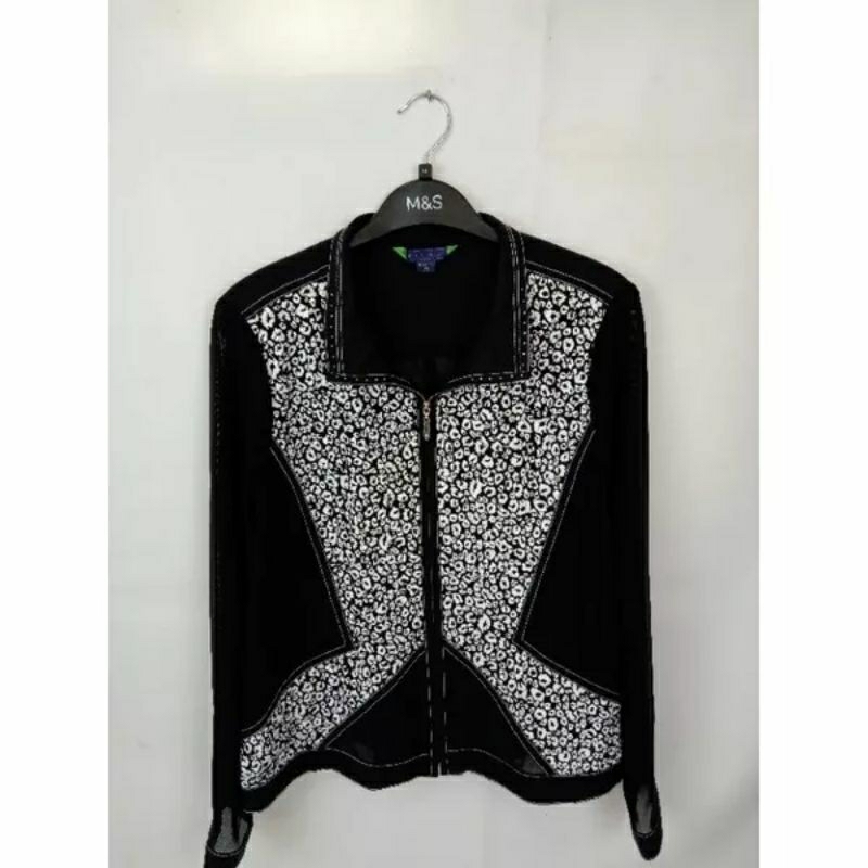 ZINOS korean tracktop / tracktop wanita / jaket hitam / jaket monokrom / elegan / jaket konser / jak