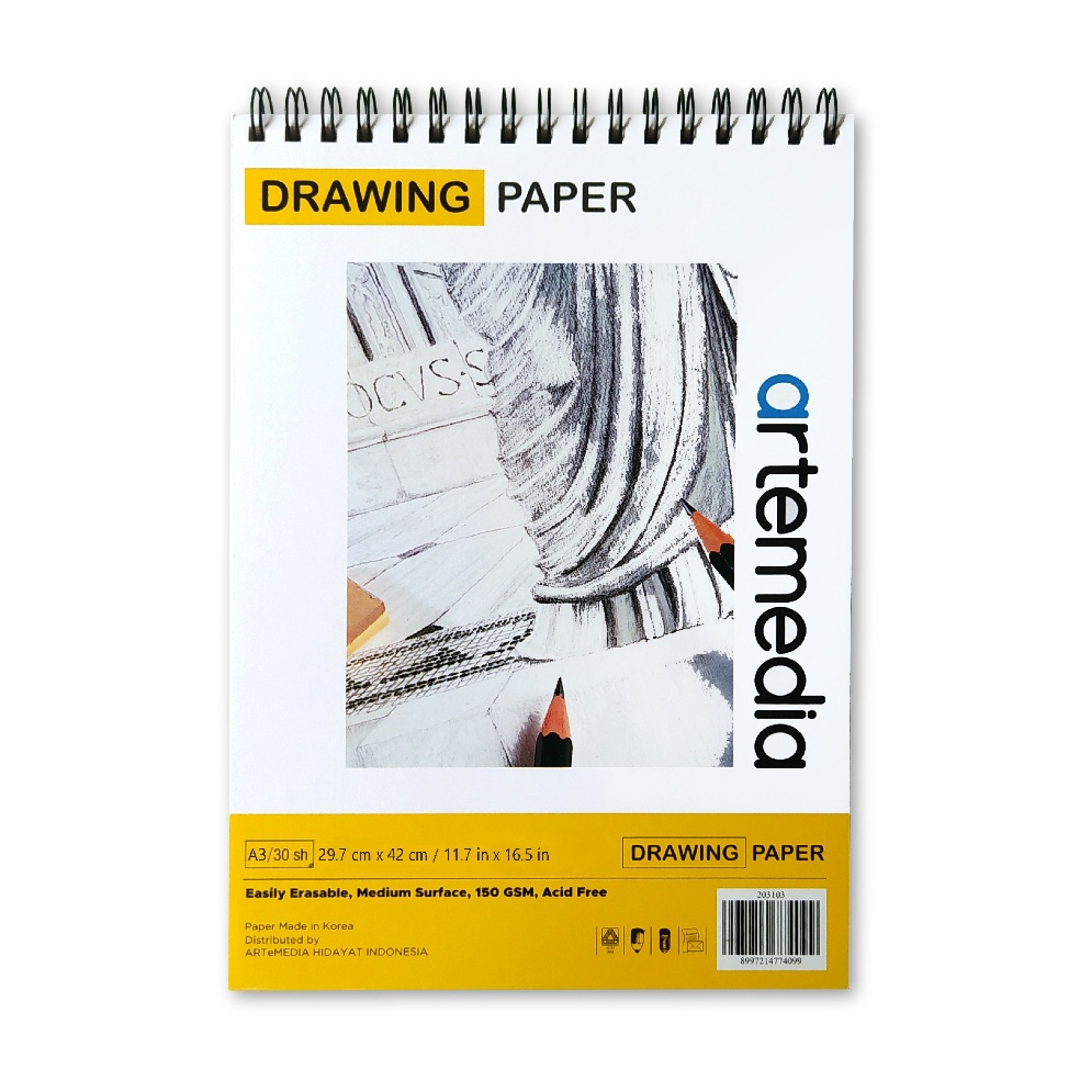 

KODE F9Y6 Artemedia Drawing Paper Book A3 Wire Bound Sketchbook