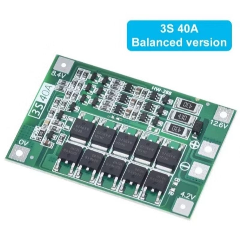 BMS 3S 40A Charger board 18650 / Lithium polymer