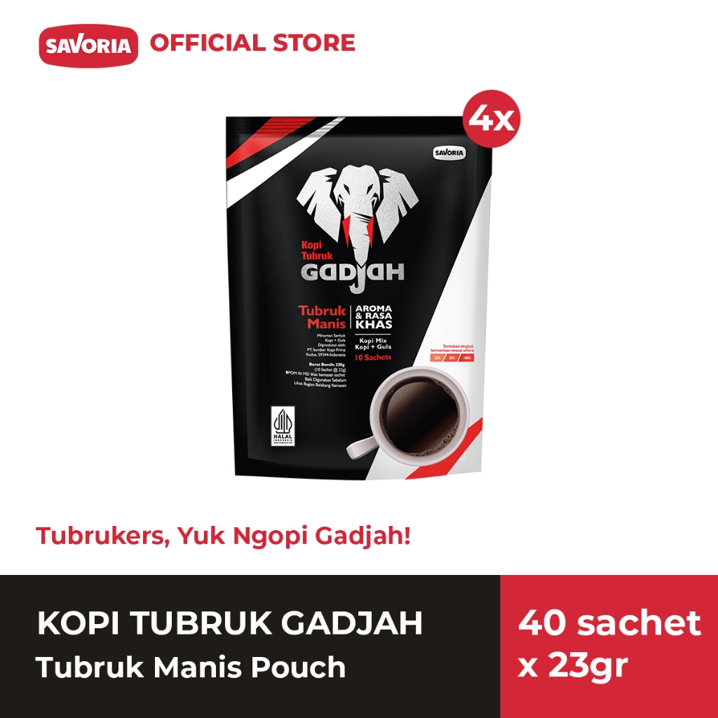 

Kopi Tubruk Gadjah Manis Pouch 40 Sachet x 23g