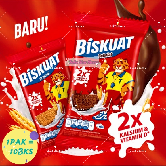 

[Per Renteng] BISKUAT BISKUIT SUSU RENCENG COKLAT ORIGINAL 15.2 GRAM / BISKUAT 500 [1 RENCENG = 10 PCS] 15,2gr Snack Viral Halal BPOM Halal MUI