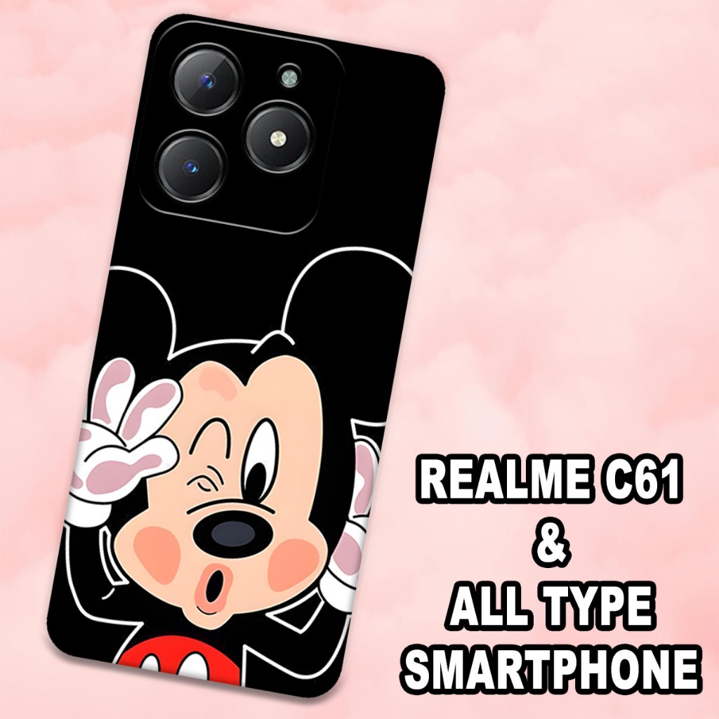 (KS3)  Softcase karet untuk REALME C61 2024  Motif gambar karakter Lucu/casing REALME C61 terbaru/ke