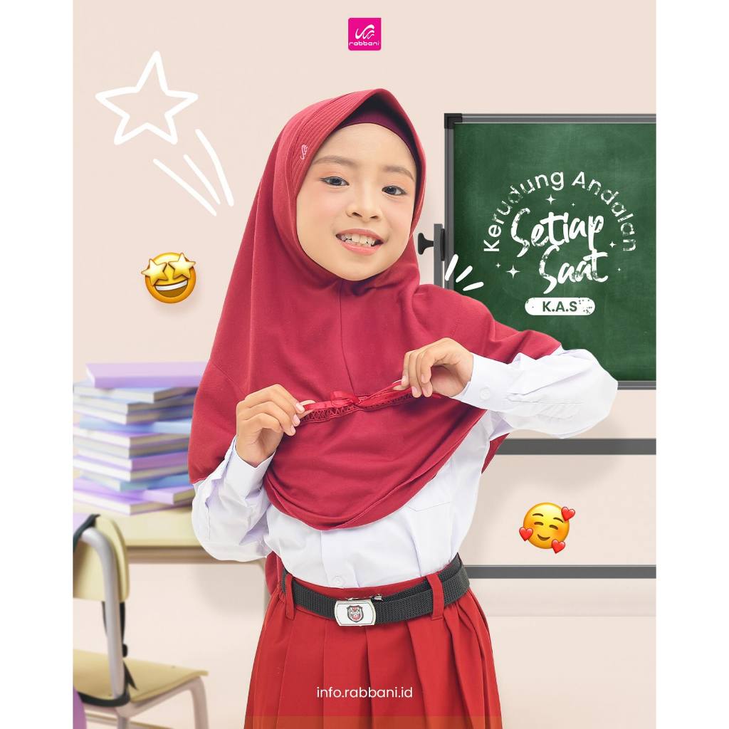 Kerudung Kalia | Kerudung SD SMP SMA | Jilbab Instan Anak ORI Rabbani