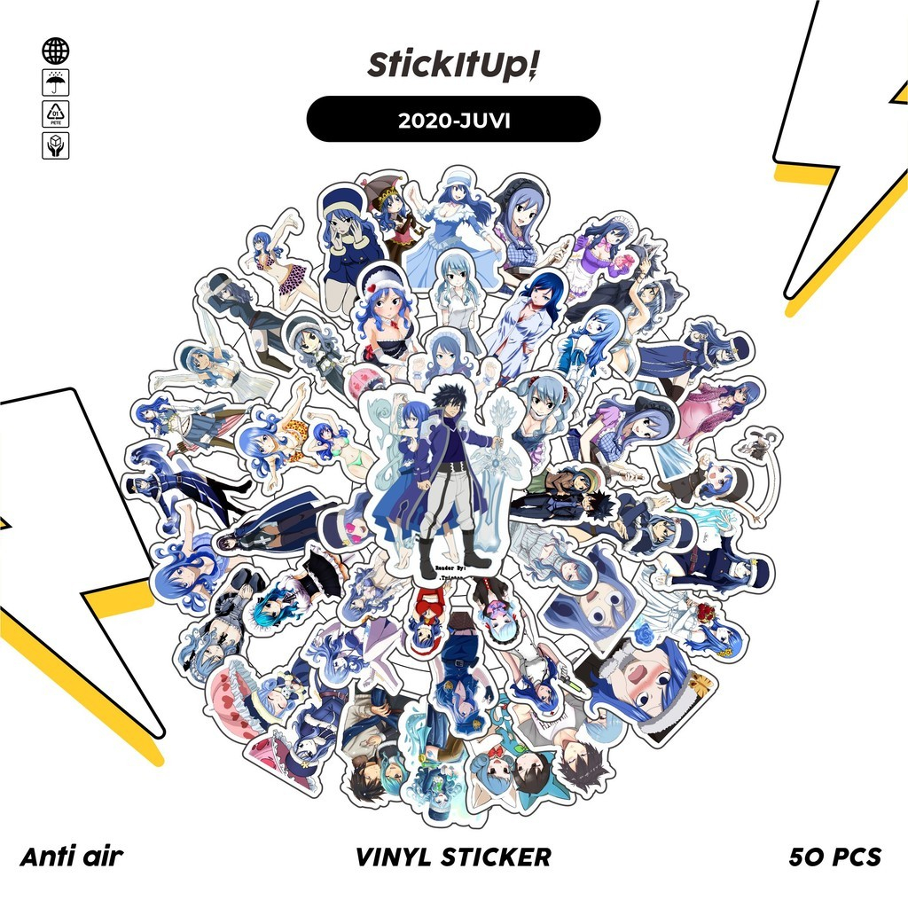 

COD✨ 50 Pcs Stiker ANIME SERIES FAIRY TAIL CHARACTER JUVIA LOCKSER Lucu Anti Air Untuk Dekorasi Notebook Sepeda Skateboard Handphone DIY