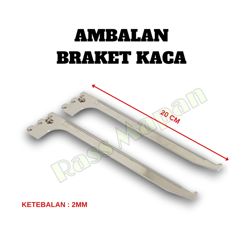 1 PASANG Daun Braket Kaca Rak Kaca tempel Dinding Tembok