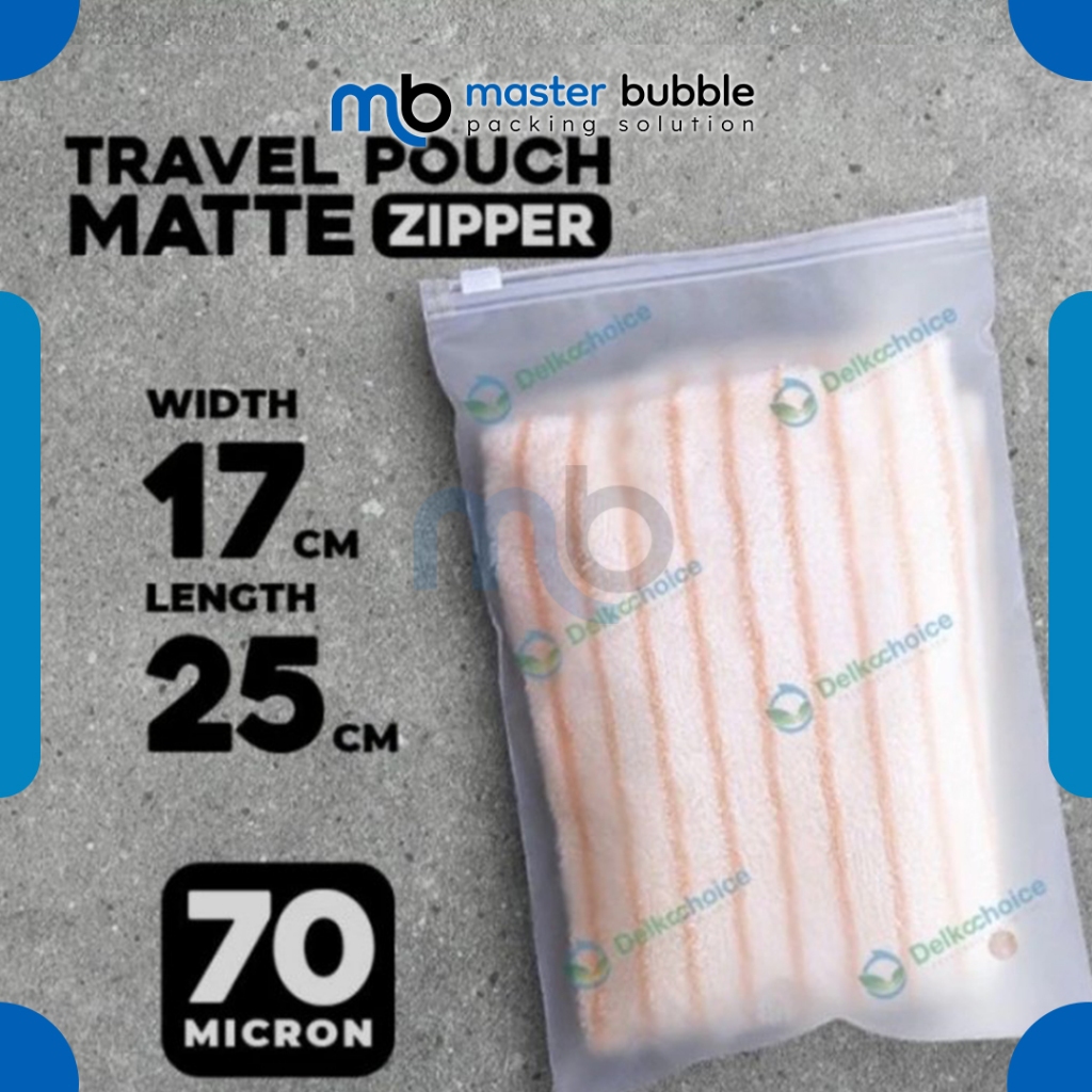 Plastik Travel Pouch Zipper Bag 17cm x 25cm - PORTRAIT 70mic Premium Kantong Organizer Matte