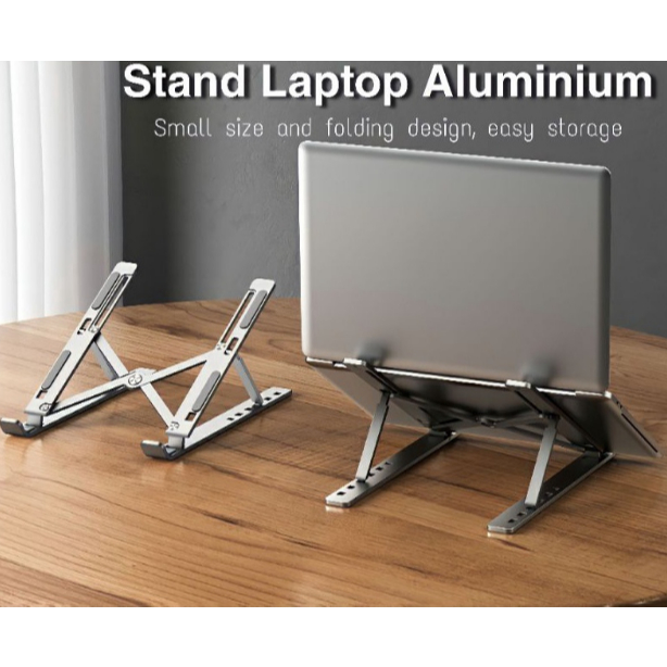 Stand Laptop Aluminium Lipat 12-17 Inch Dudukan Laptop Penyangga Laptop