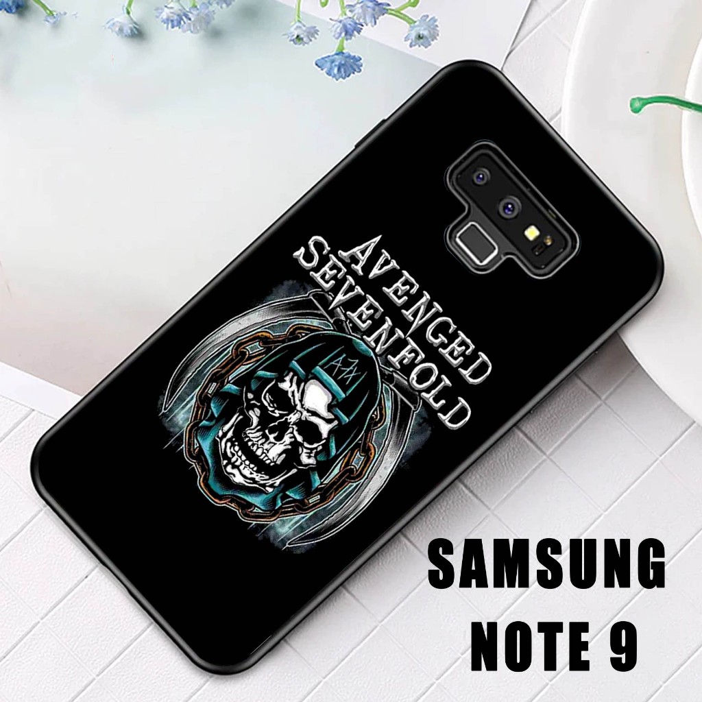 Case Glossy , Case Samsung Note 9   , Motif Avenged Sevenfold Keren- Silikon - Case Glossy - Casing 