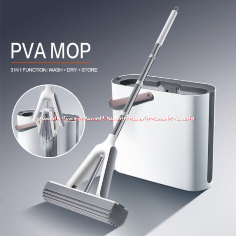 Proclean Mop Set White Alat Pel Lantai Pva Model Kotak Dengan Ember Putih Beige Pro Clean Daya Serap