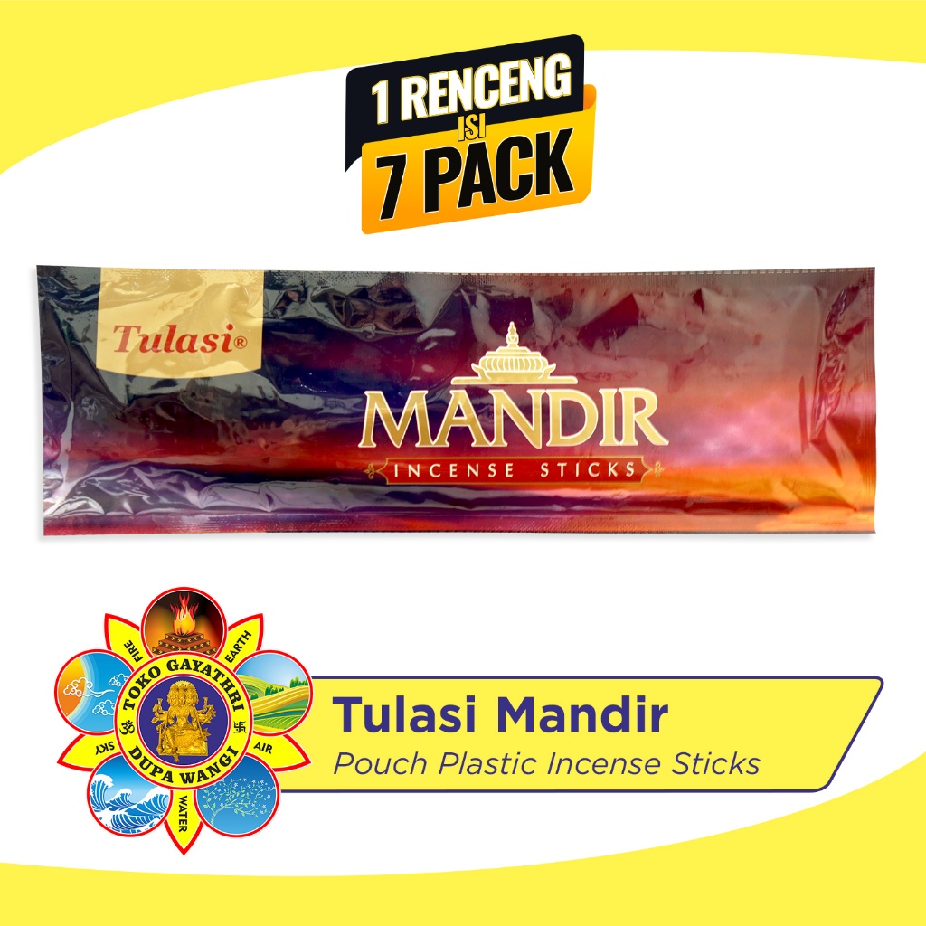 Tulasi Dupa India Aromaterapi Pouch Plastic - Mandir 35 Sticks