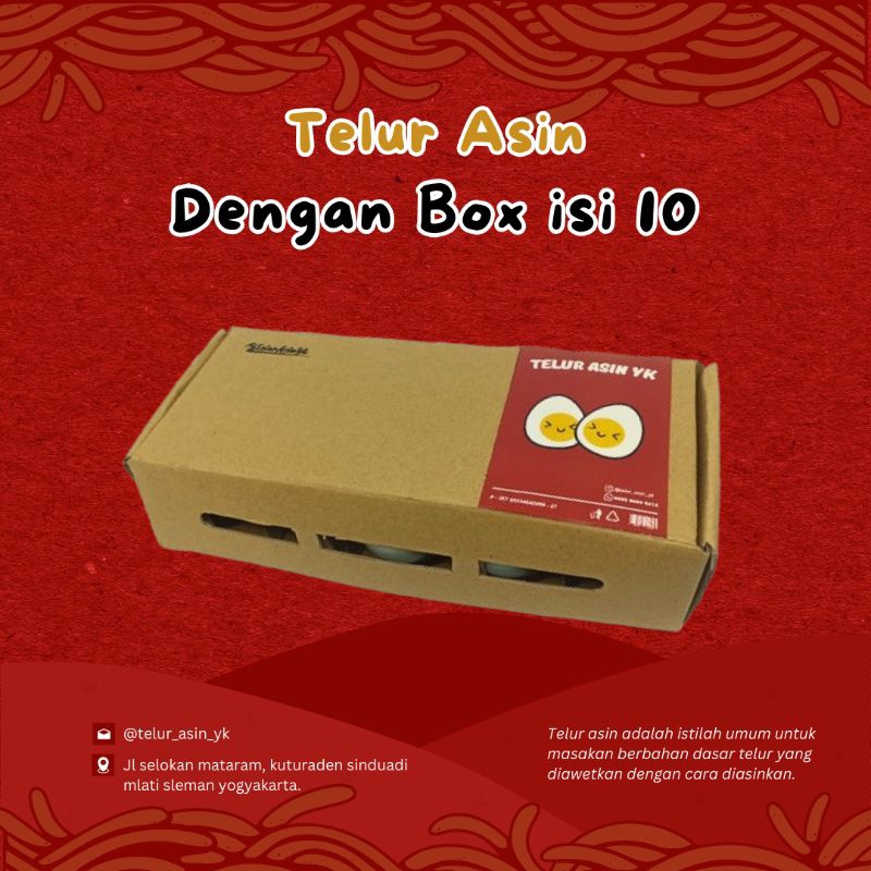 

Paket telur asin isi 10 dengan Box