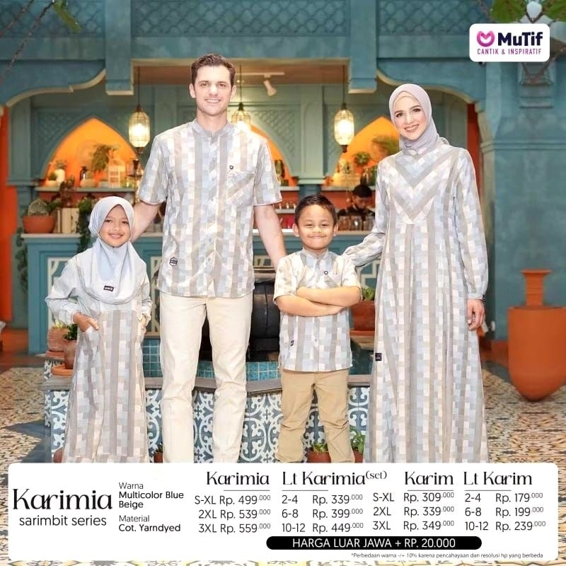 Mutif Karimia Sarimbit Series Blue Beige.