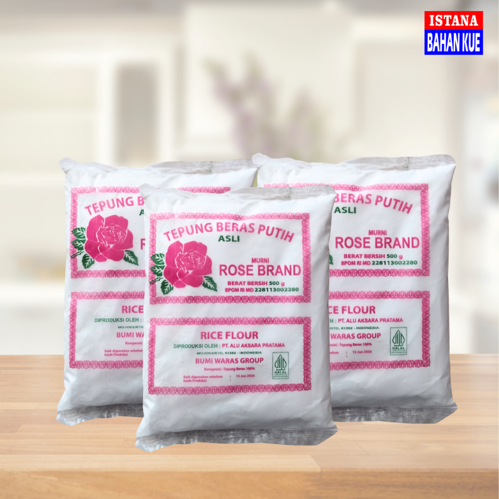 

Tepung beras & Tepung ketan putih ROSE BRAND 500gr