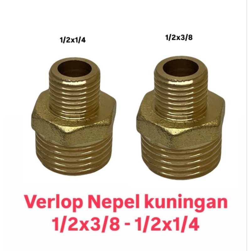 Verlop Dobel Nepel Kuningan 1/2x1/4 - 1/2×3/8