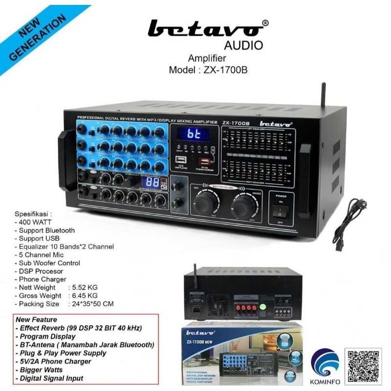 Ampli Karaoke Betavo ZX-1700B Original