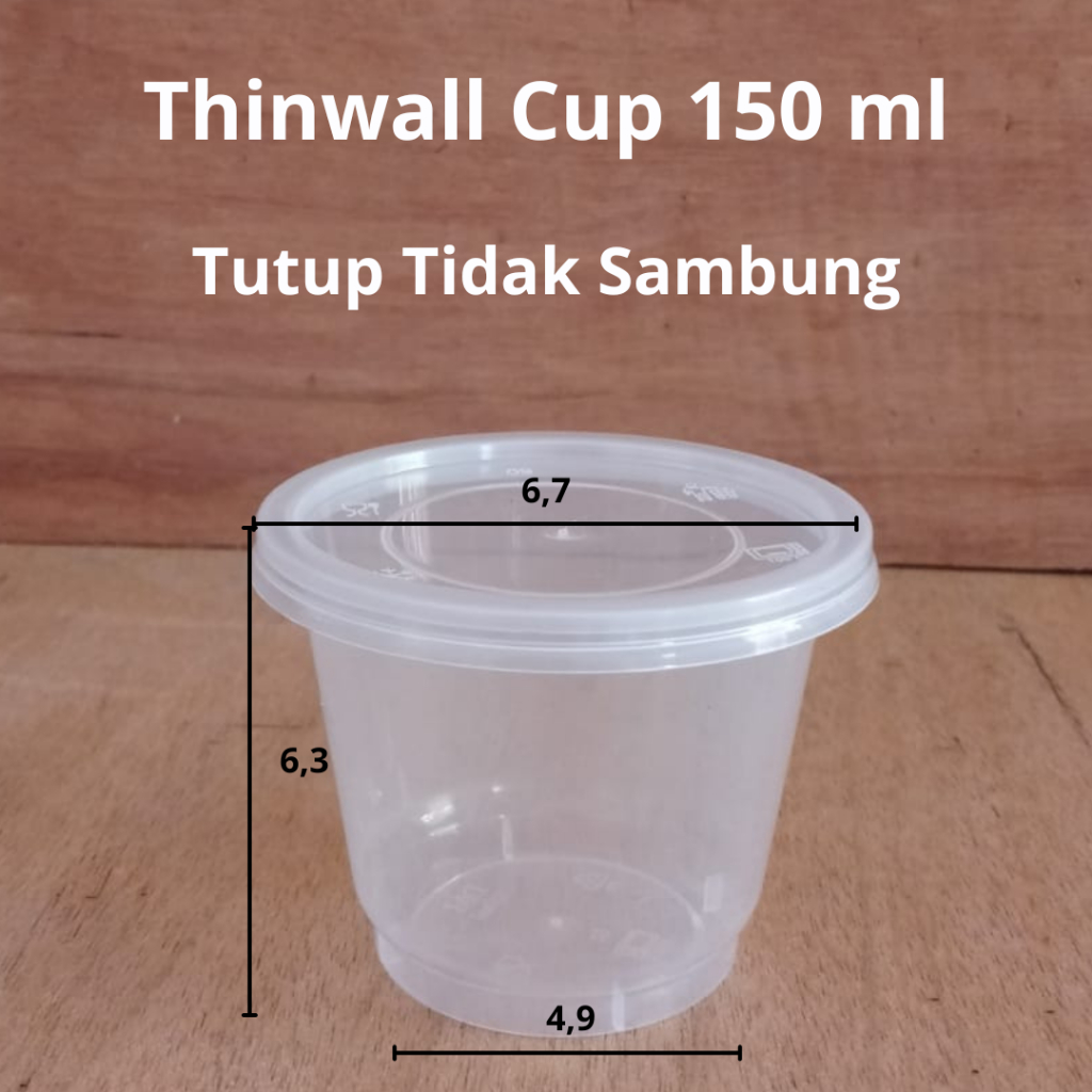 Thinwall Cup 150 Ml Cup Puding dan Jelly Agar Agar dan Tutup