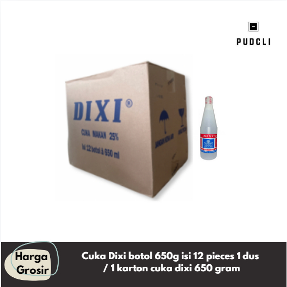

Cuka Dixi botol 650g isi 12 pieces 1 dus / 1 karton cuka dixi 650 gram