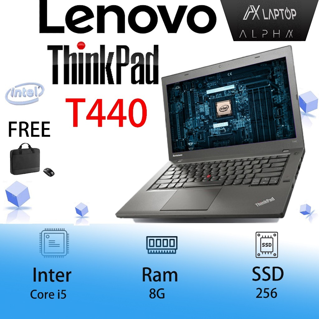 Lenovo second laptop Thinkpad T440 I5 Gen 4 Ram 8GB | HDD 500GB | Peningkatan baru laptop Murah/Berk