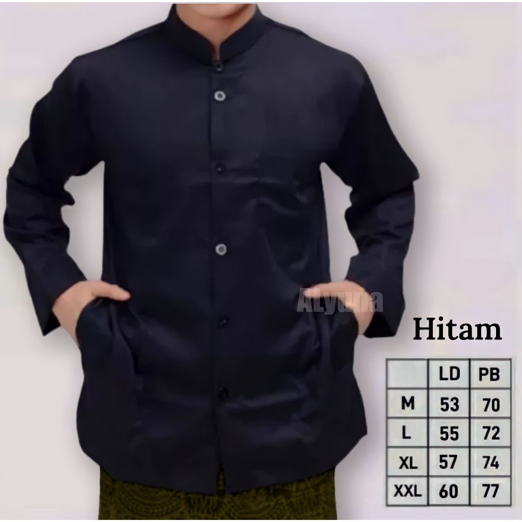 ORIGINAL Koko Haibah Lengan Panjang Saku Samping Koko Hijau Botol Koko Habaib Putih Polos Murah Baju