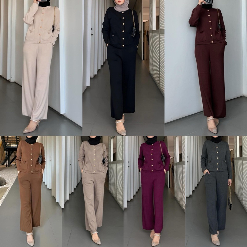 Gonegani MUJI SET | MOCCA, BROWN, GLASS GREY, BLACK, MAROON, IVORY, CAPPUCINO | ONE SET SOFT KNIT RA