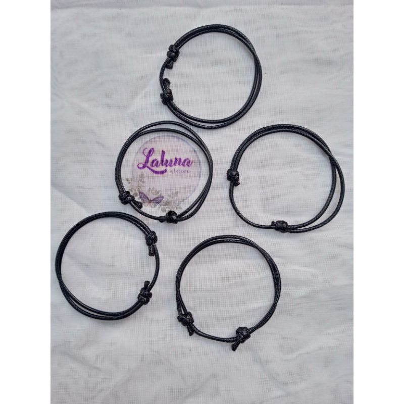 gelang hitam polos tali korea